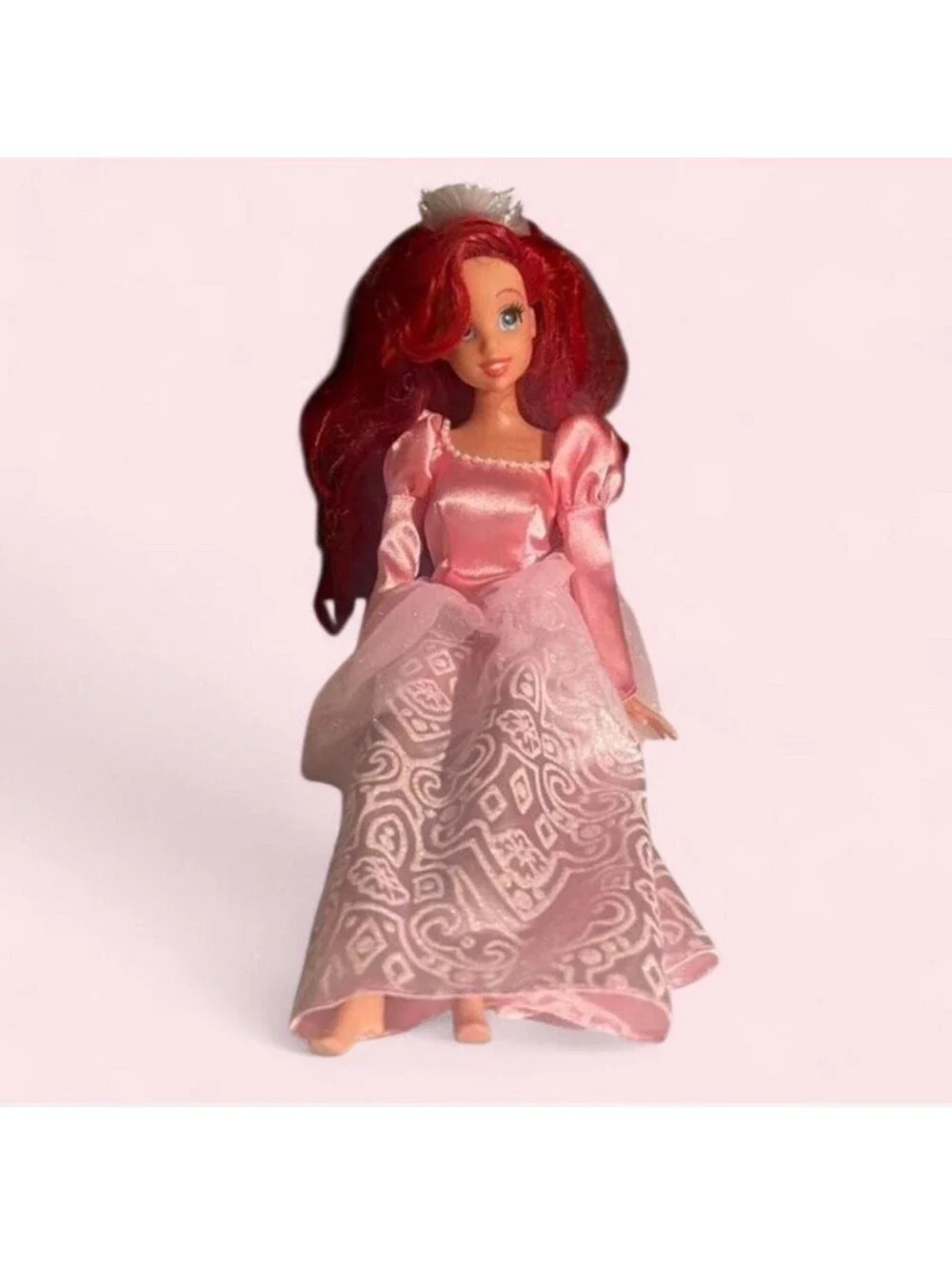 Disney the Little Mermaid Ariel Doll on Land In Pink Sparkle Dress